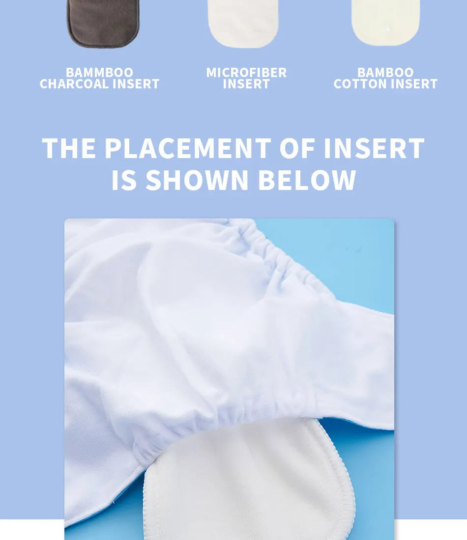 Reusable Cloth Diapers (4-Pack)