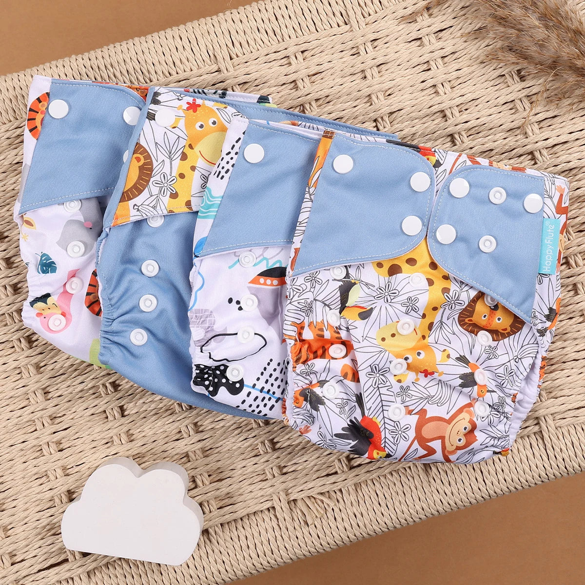 Reusable Cloth Diapers (4-Pack)