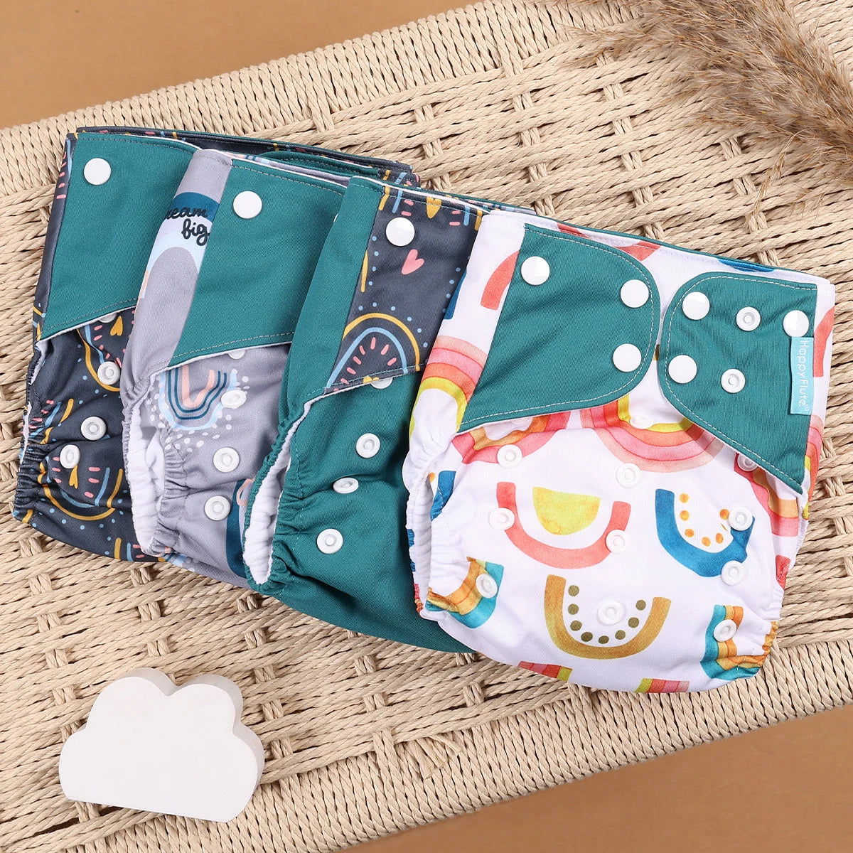 Reusable Cloth Diapers (4-Pack)