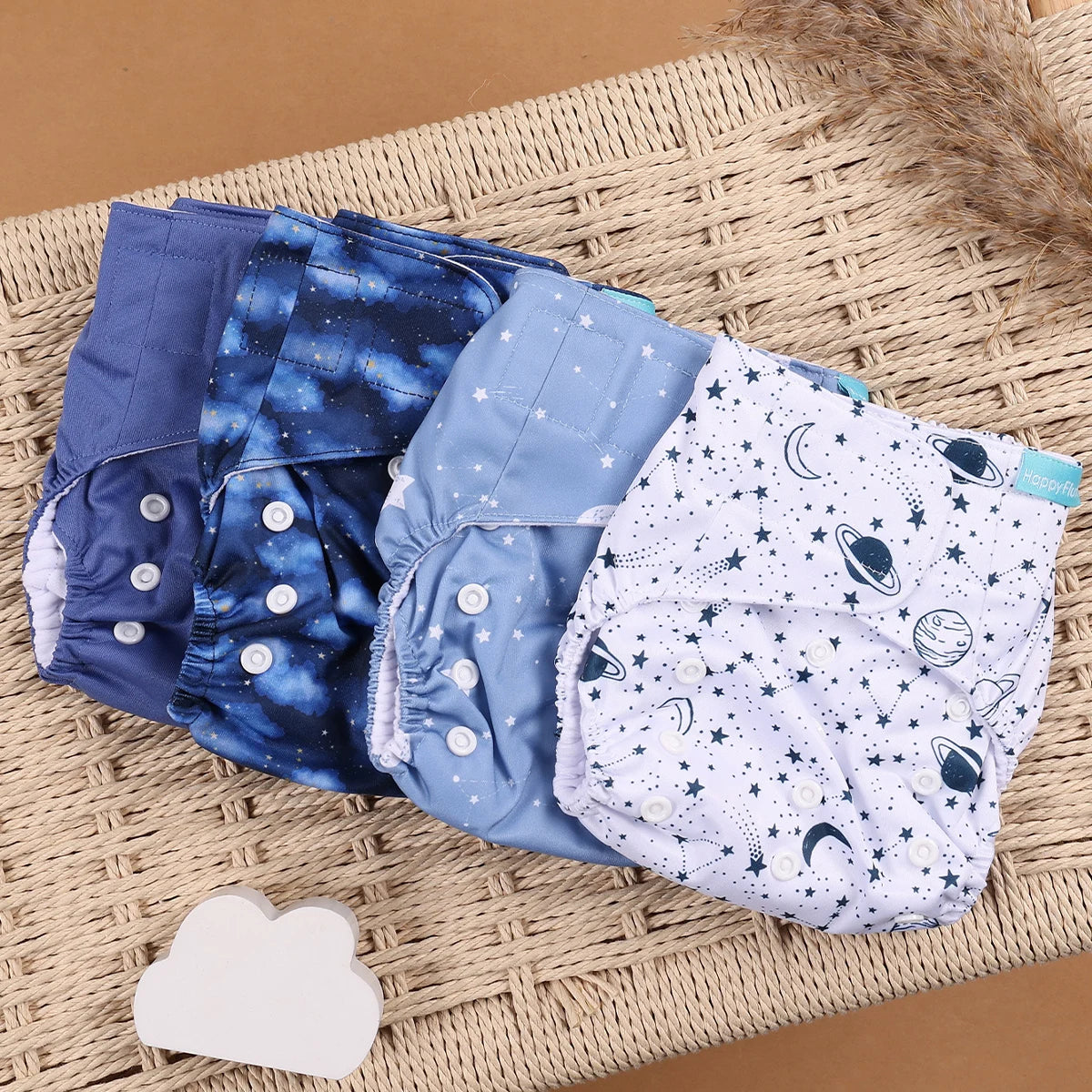 Reusable Cloth Diapers (4-Pack)