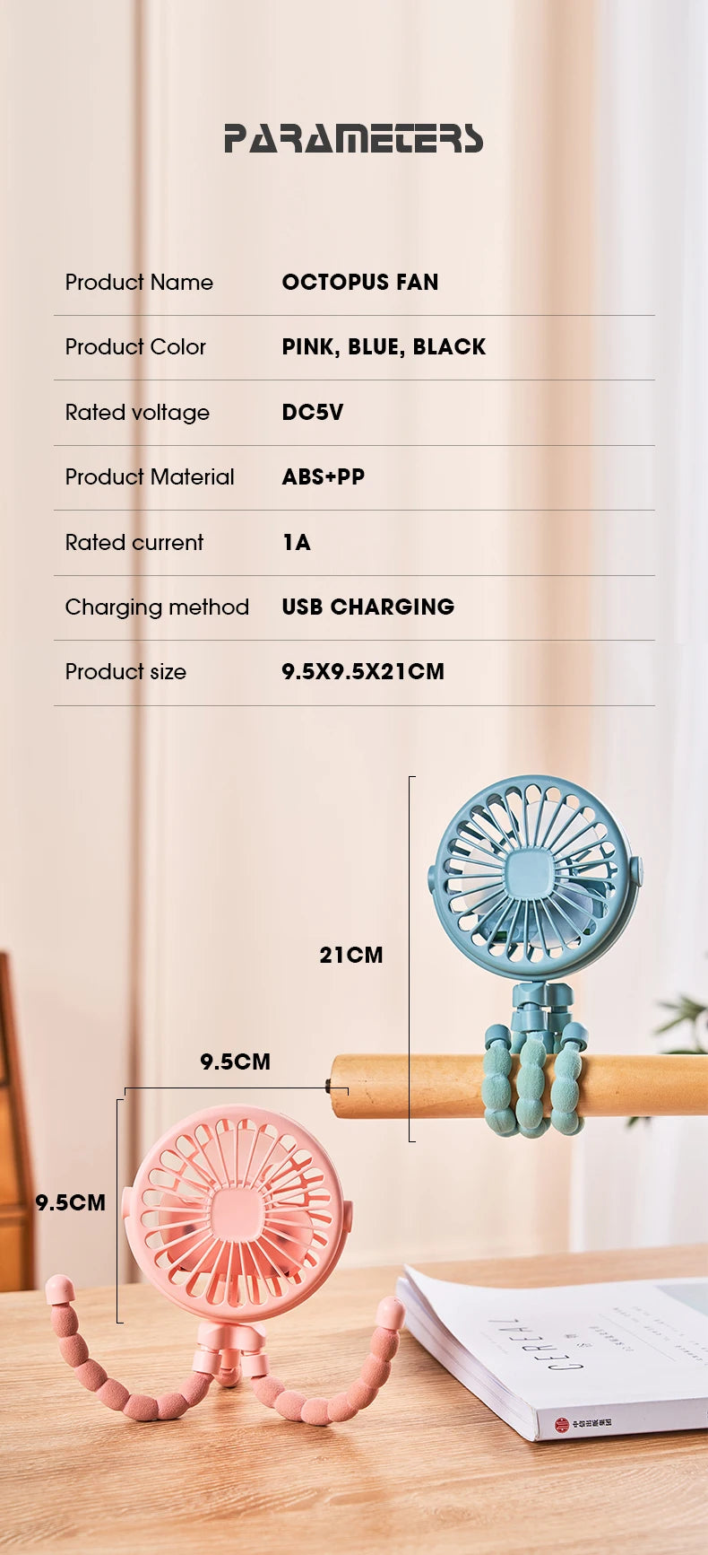 Clip-On Stroller Fan