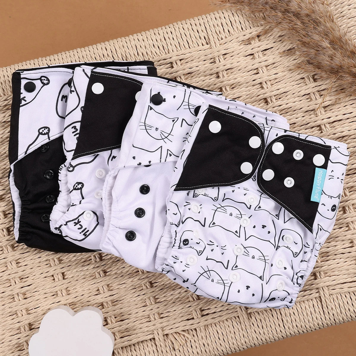 Reusable Cloth Diapers (4-Pack)