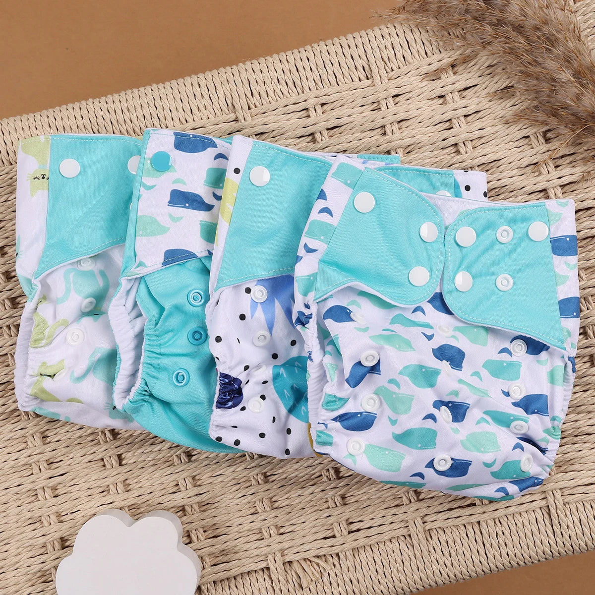 Reusable Cloth Diapers (4-Pack)