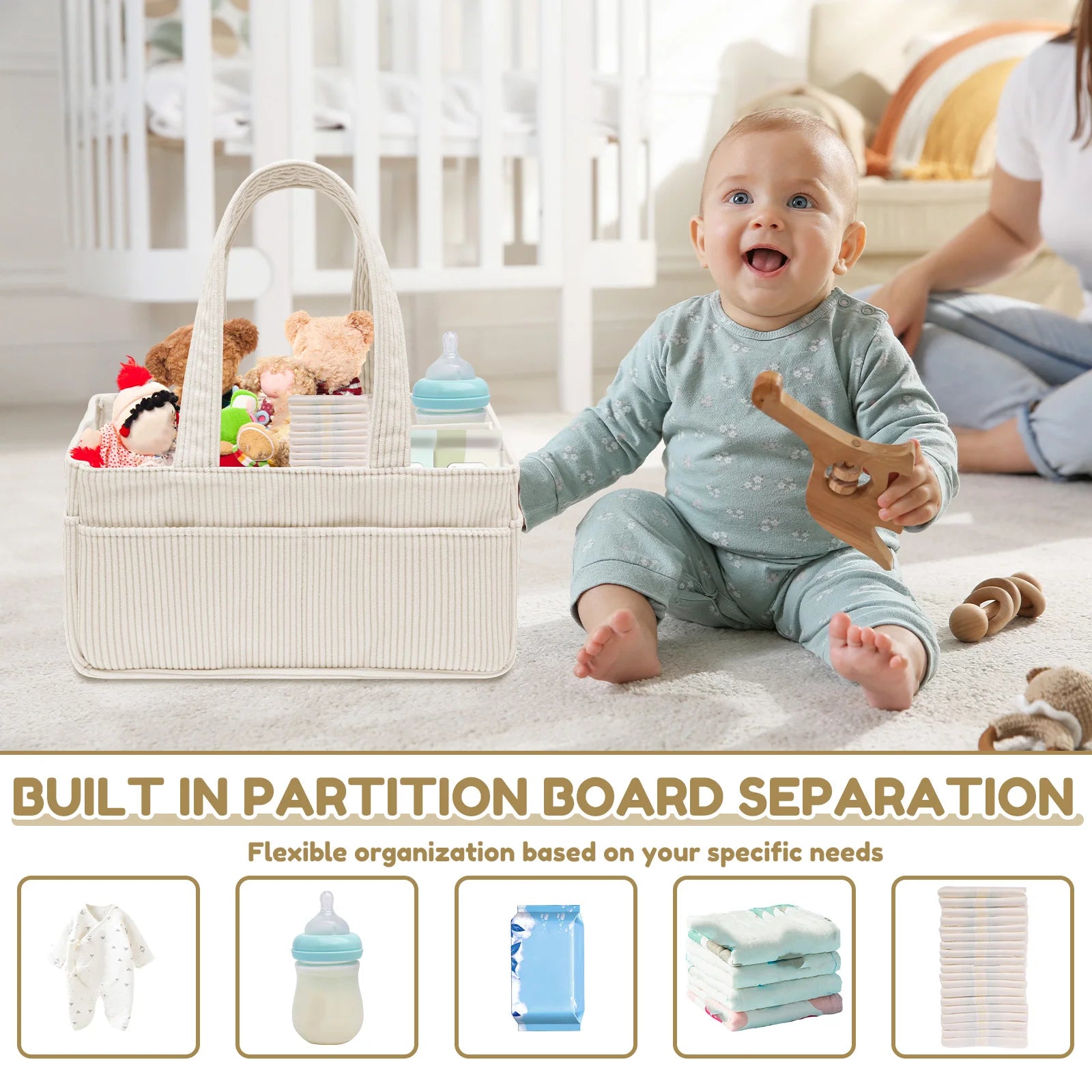 Corduroy Diaper Caddy
