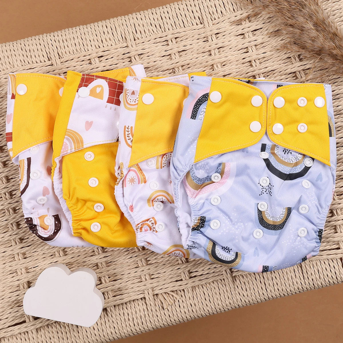 Reusable Cloth Diapers (4-Pack)
