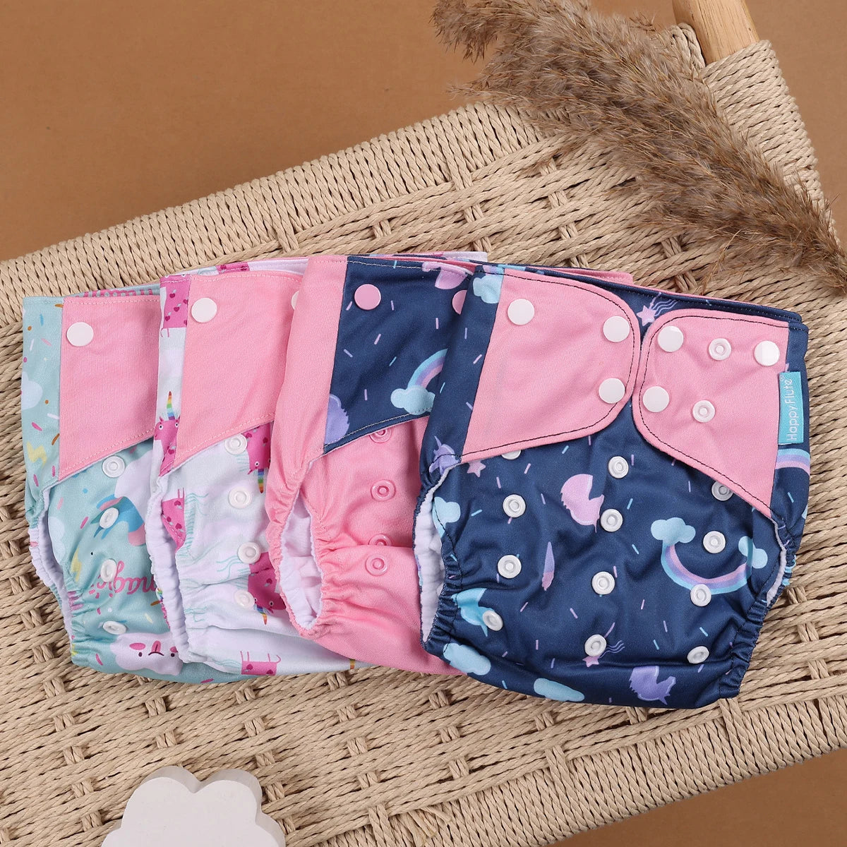Reusable Cloth Diapers (4-Pack)