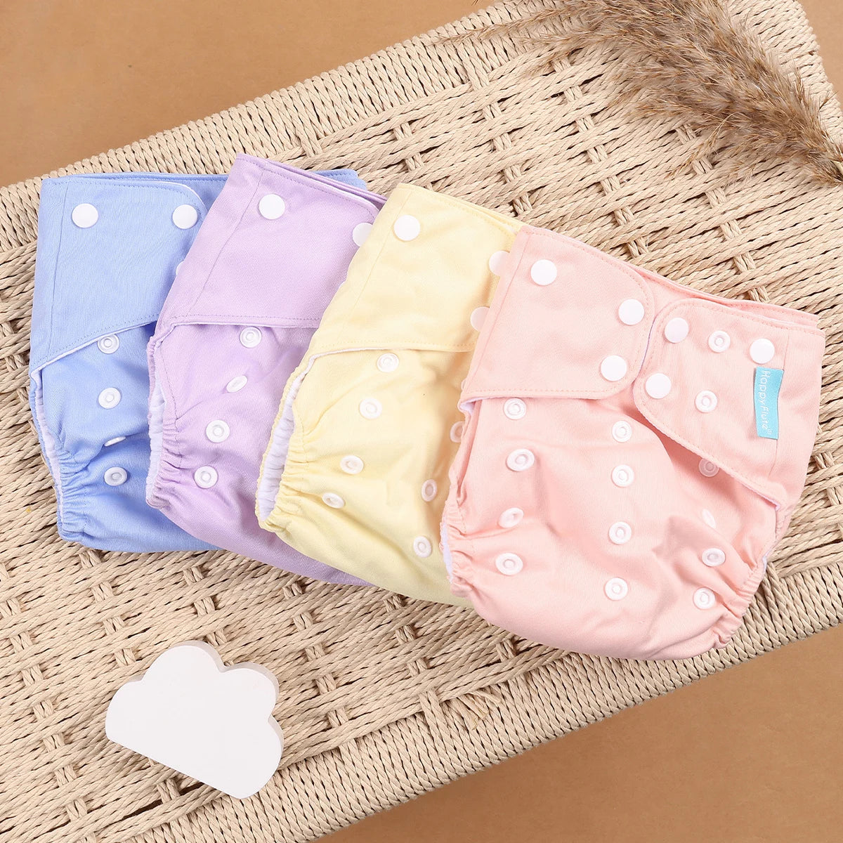 Reusable Cloth Diapers (4-Pack)