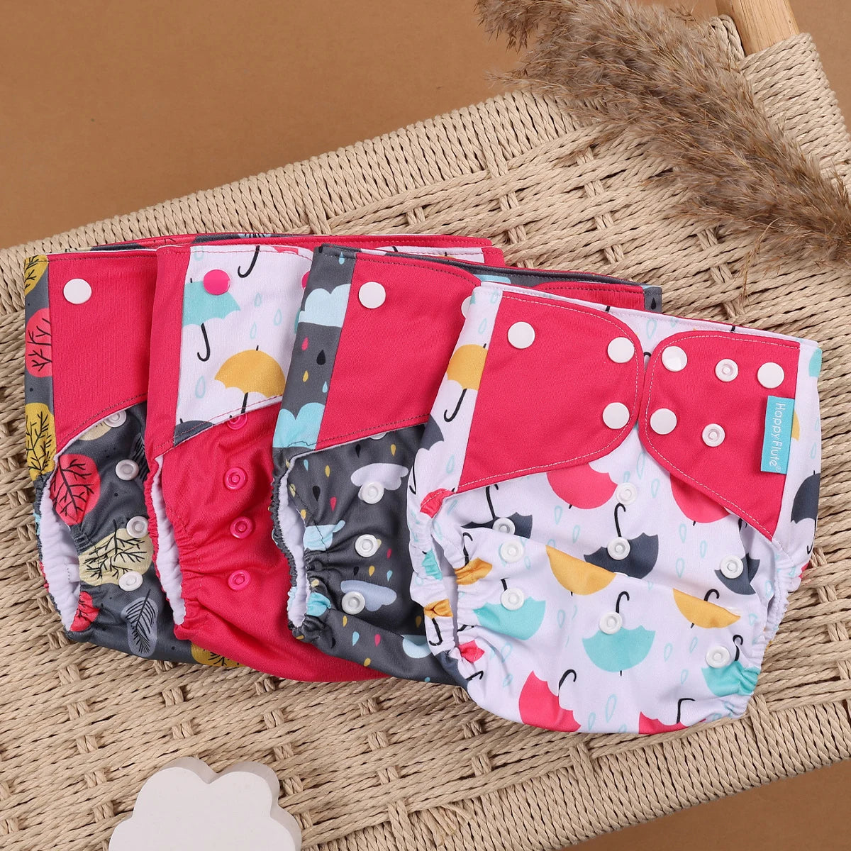 Reusable Cloth Diapers (4-Pack)