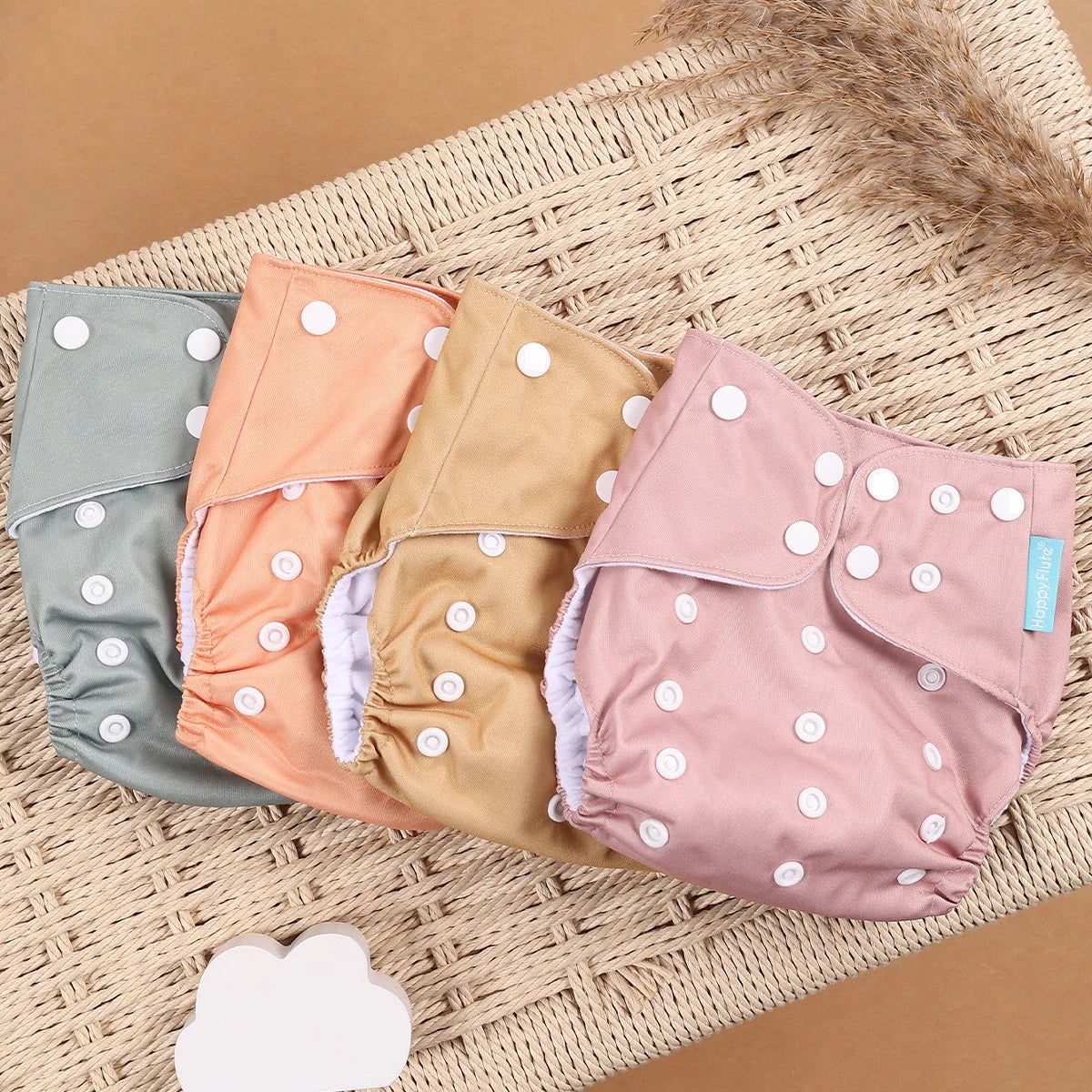 Reusable Cloth Diapers (4-Pack)