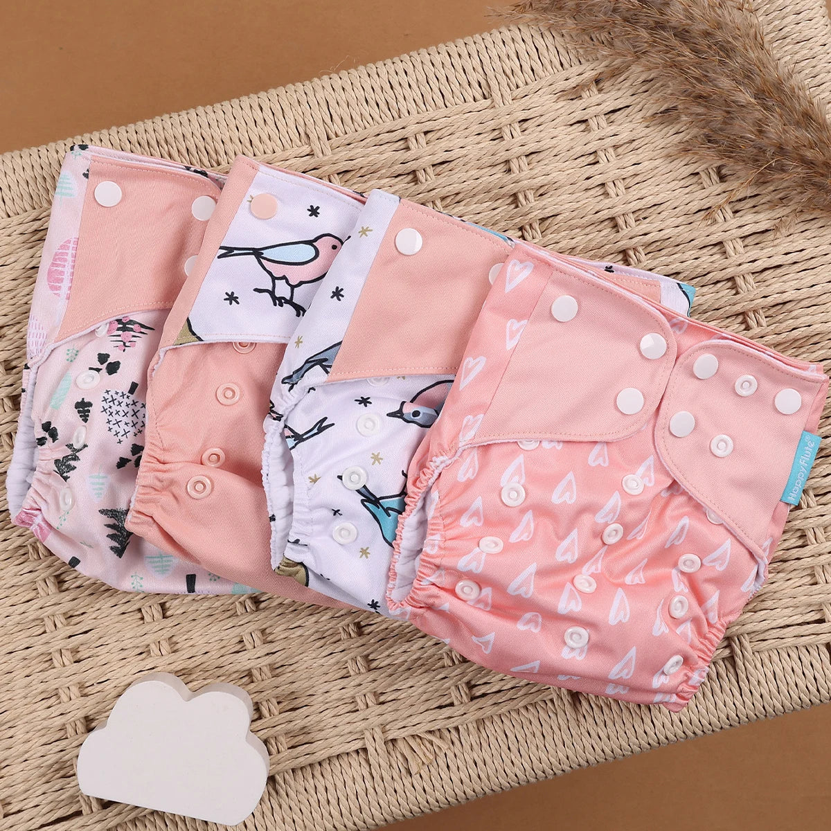 Reusable Cloth Diapers (4-Pack)