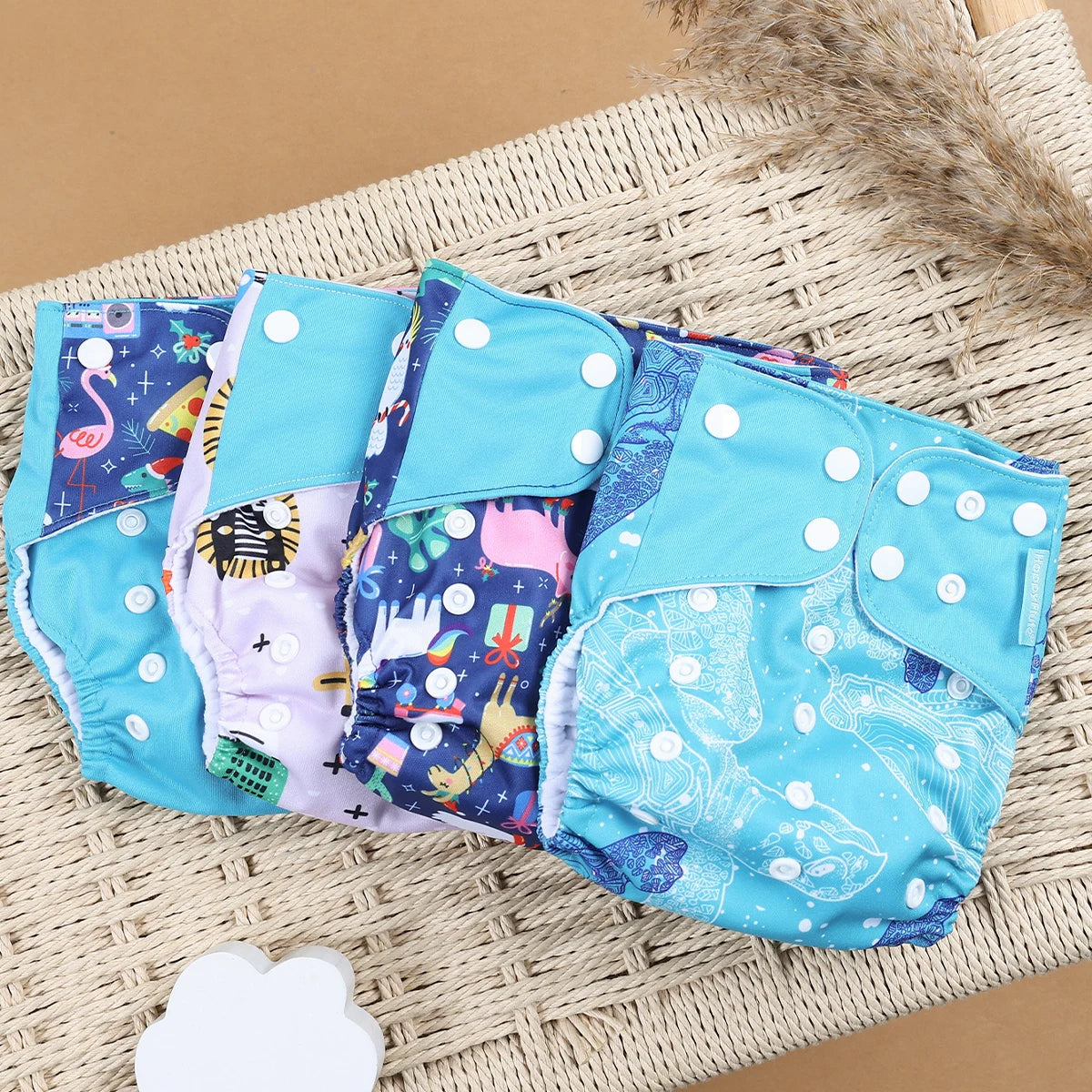Reusable Cloth Diapers (4-Pack)