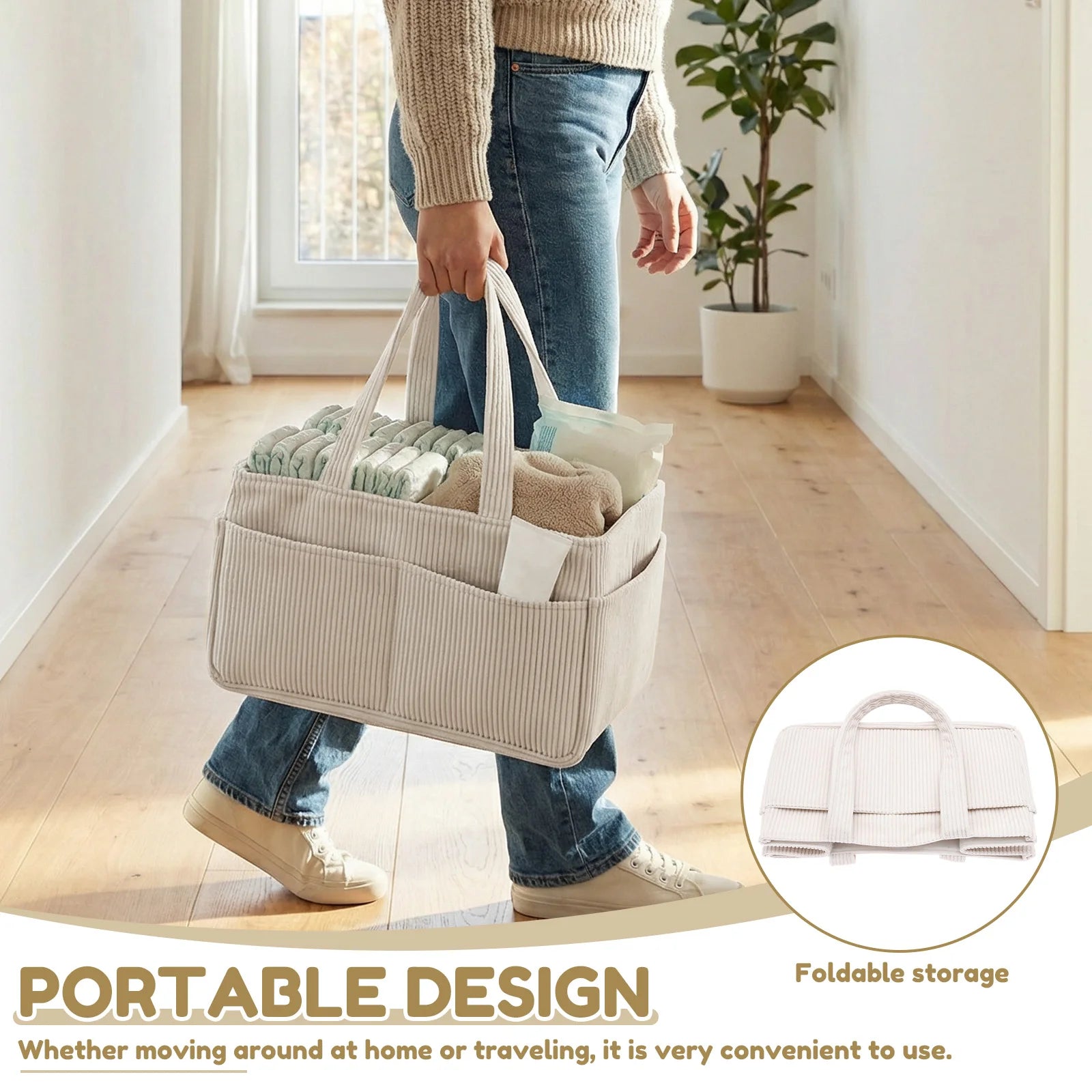 Corduroy Diaper Caddy