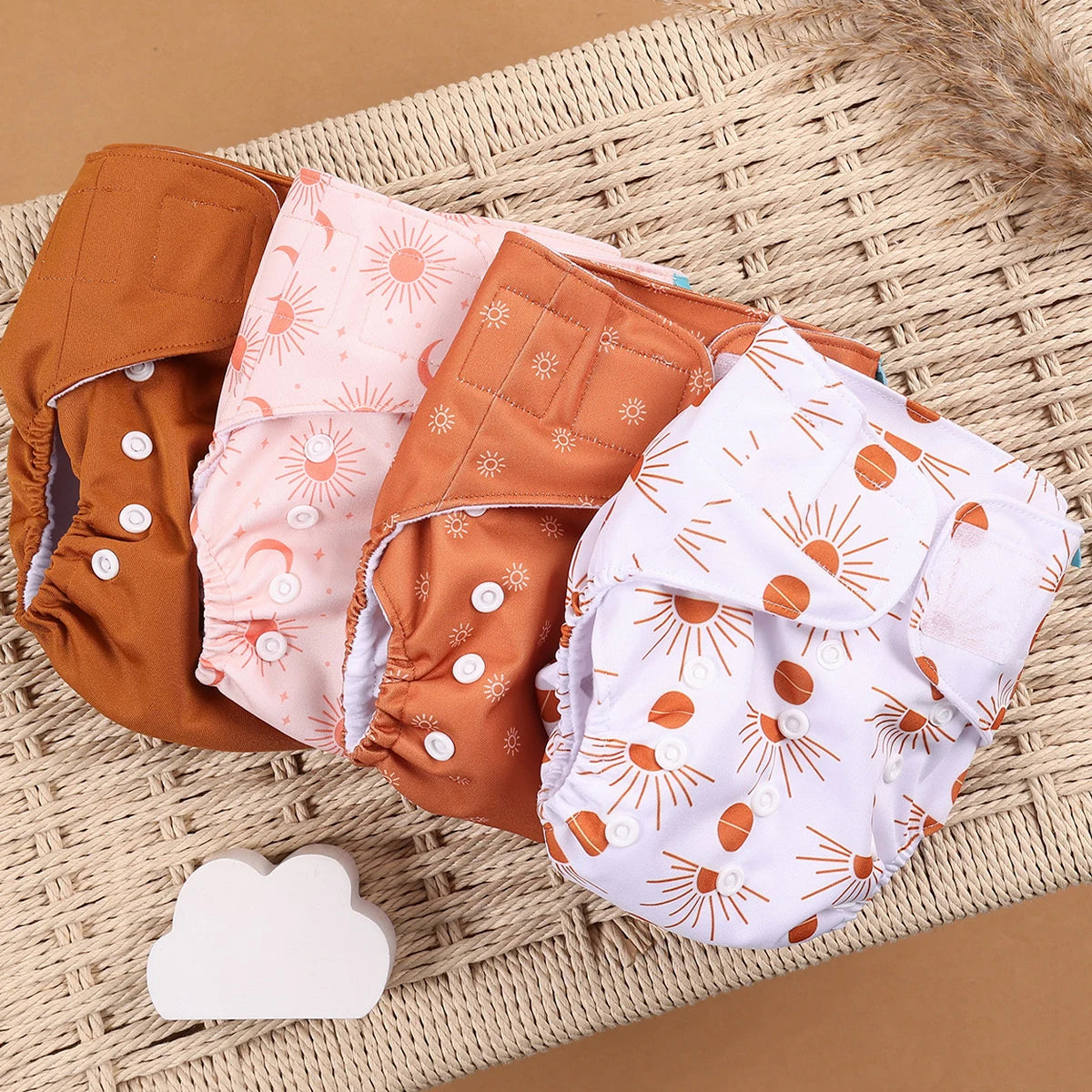 Reusable Cloth Diapers (4-Pack)