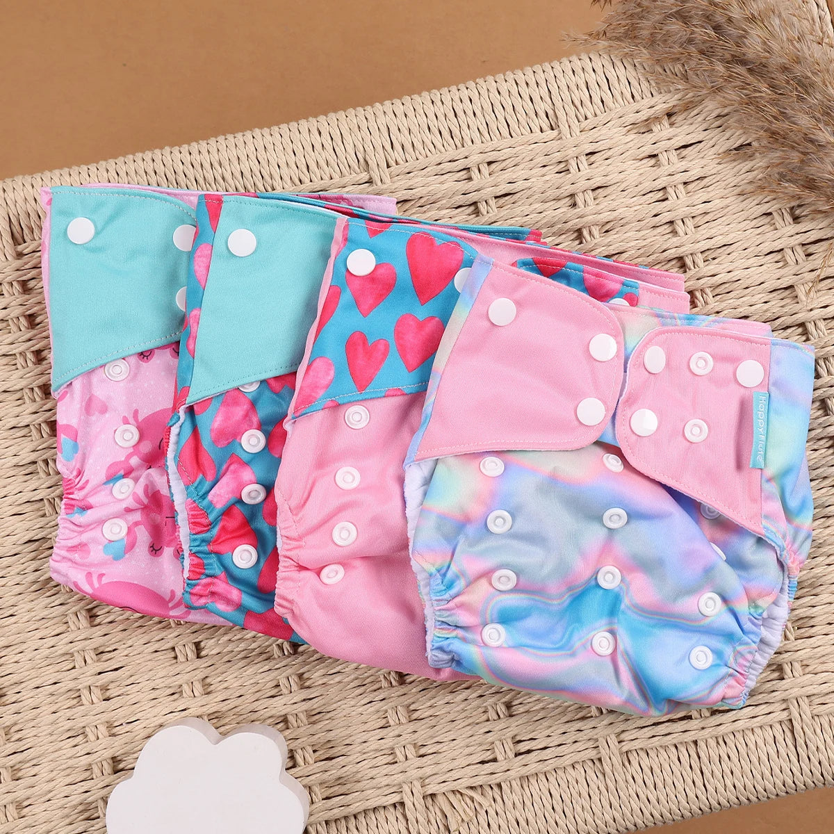 Reusable Cloth Diapers (4-Pack)