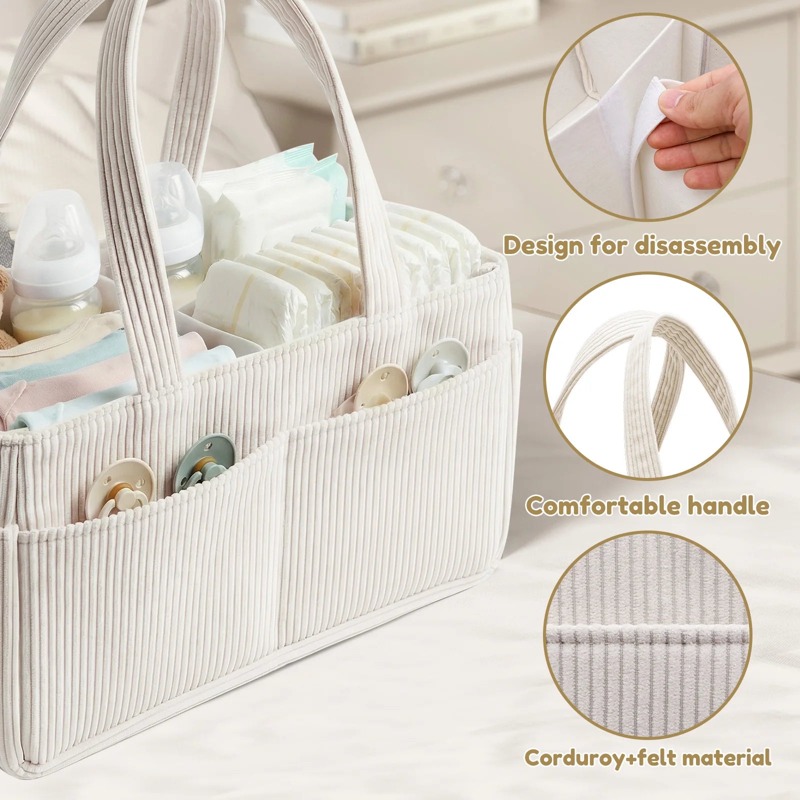Corduroy Diaper Caddy