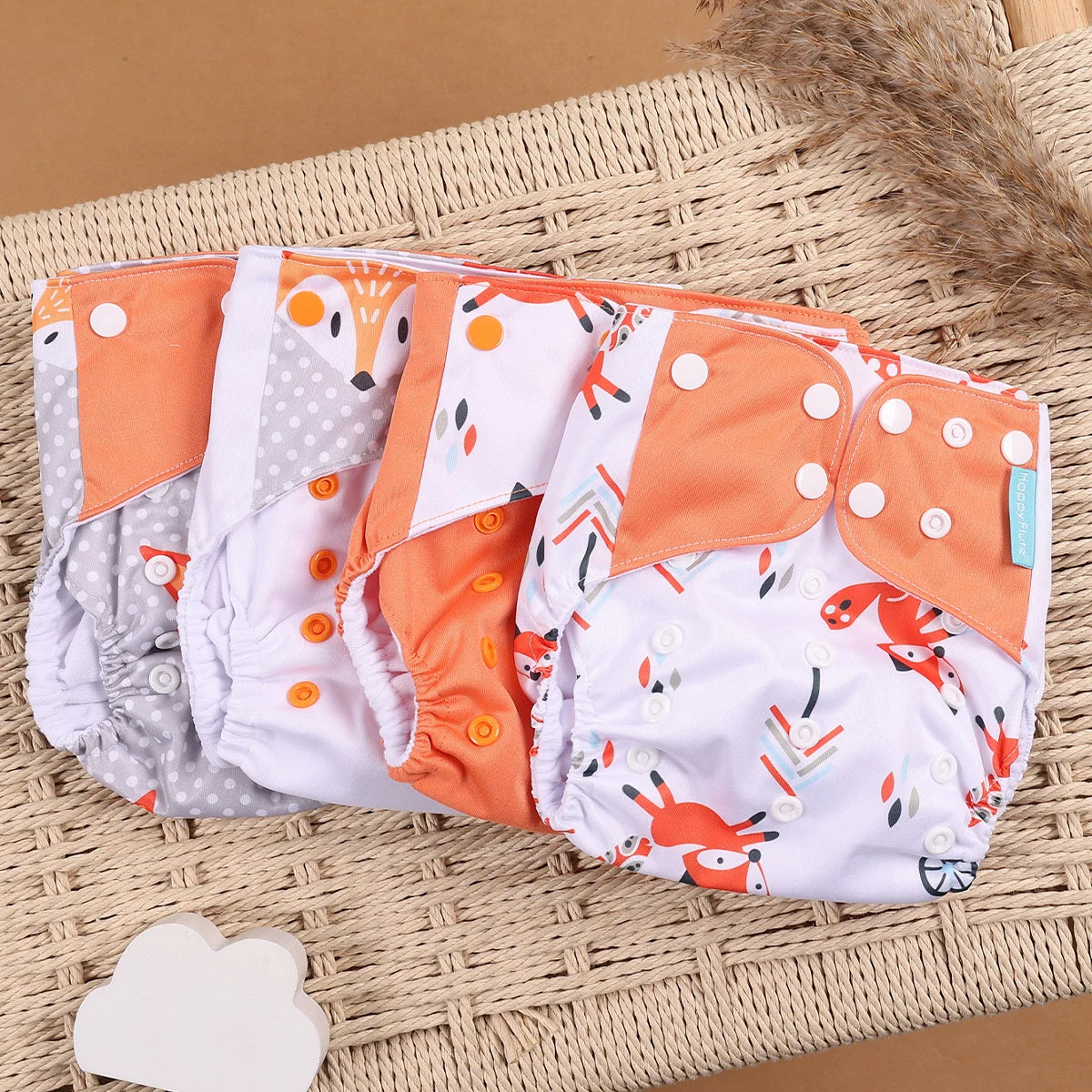 Reusable Cloth Diapers (4-Pack)